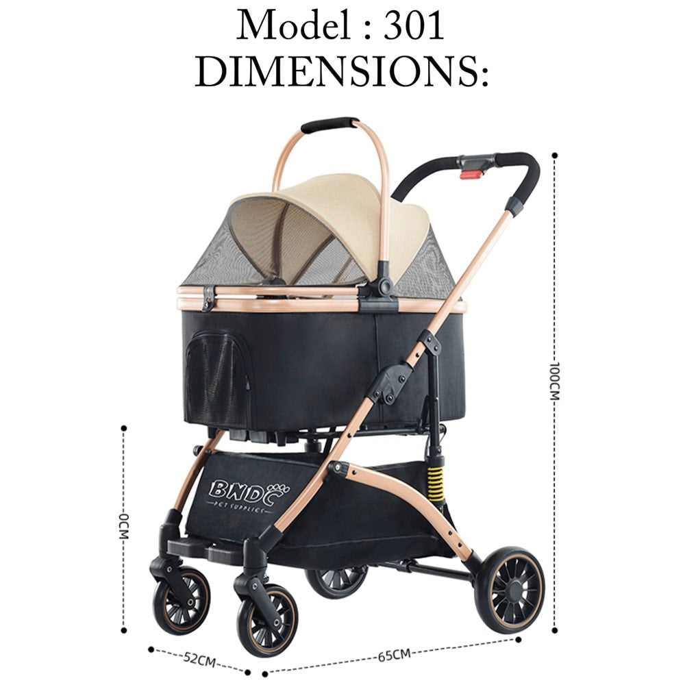 unit Stroller 162 スプリットボード バックカントリー　国産 BNDC Pet Stroller 301 For Cats & Dogs (Khaki) | Kohepets