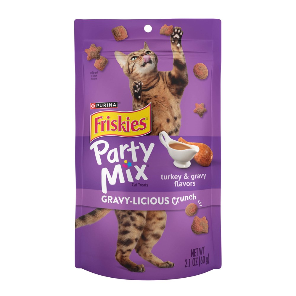 Friskies Party Mix Gravy-licious Crunch Turkey Gravy Cat Treats