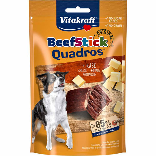 Vitakraft Beef Stick Quadros Cheese Dog Treats 70g