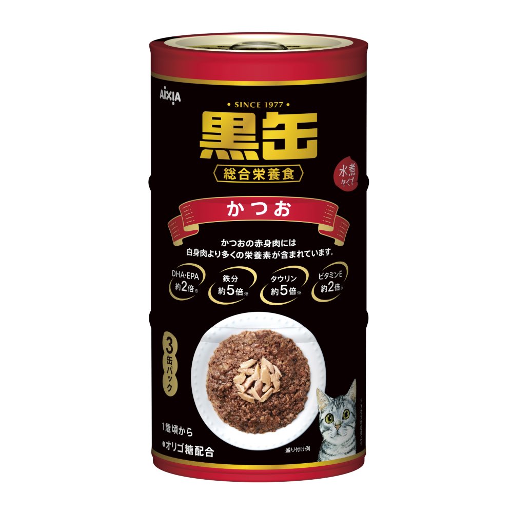 Aixia Kuro-Can 3P Skipjack With Tuna Canned Cat Food | Kohepets