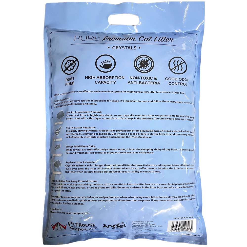 Angel Pure Premium Unscented Crystal Cat Litter 5L Kohepets
