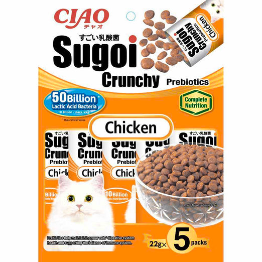 Ciao Sugoi Crunchy Chicken Flavor Plus Prebiotics Dry Cat Food 110g