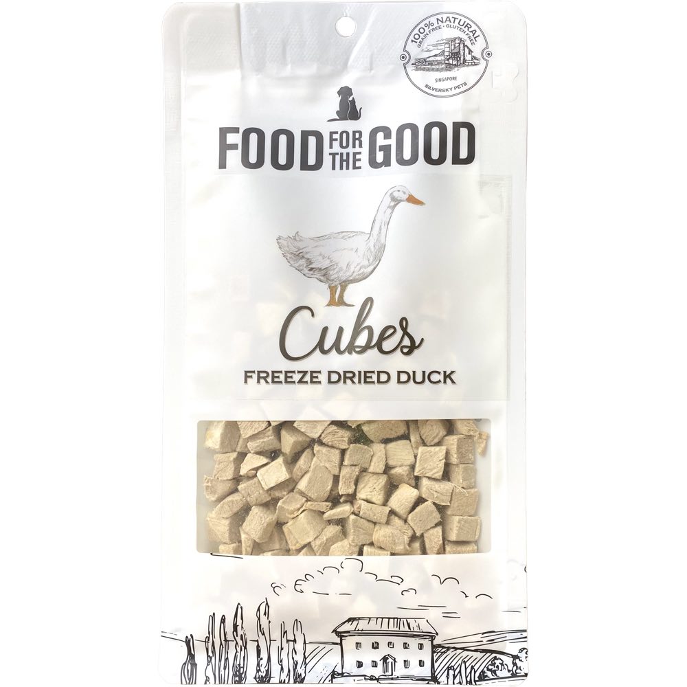 Food For The Good Duck Cubes Freeze-Dried Treats For Cats & Dogs
