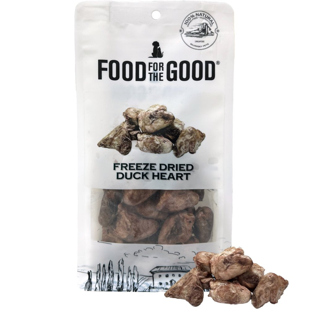 Food for the Good Duck Heart Freeze-Dried Treats For Cats Dogs