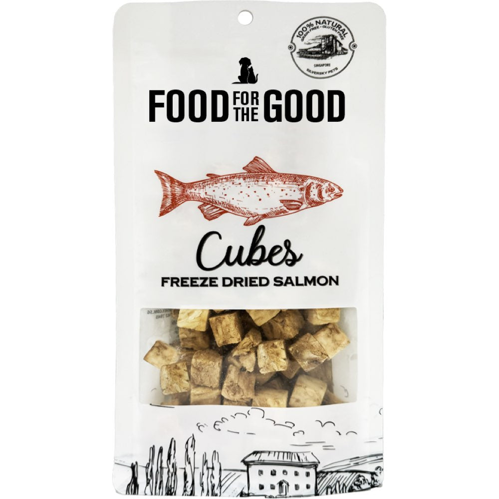 Food For The Good Salmon Cubes Grain-Free Freeze-Dried Treats For