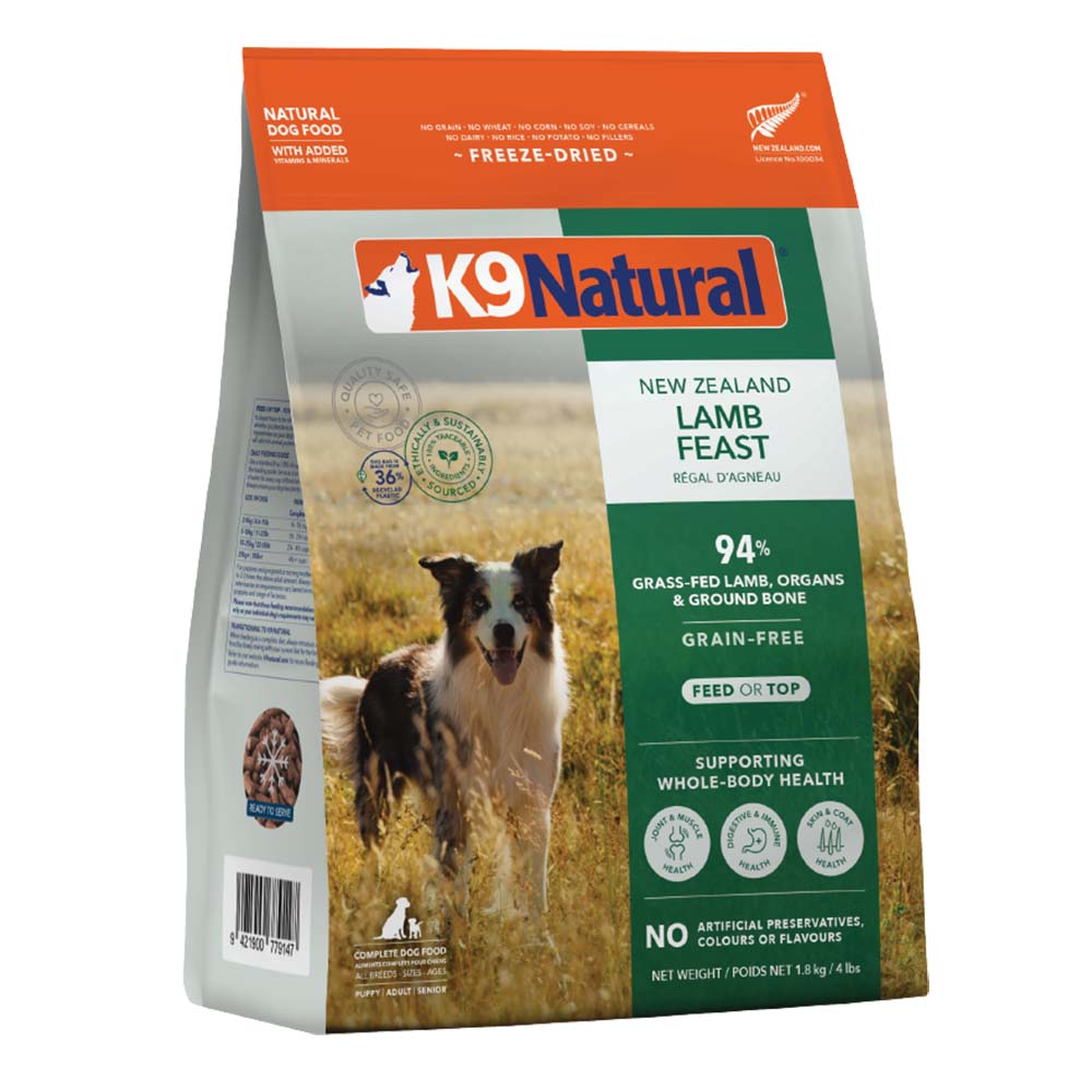 K9 Natural Lamb Feast Grain-Free Freeze-Dried Raw Dog Food | Kohepets
