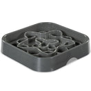 Messy Mutts & Cats Interactive Square Slow Feeder Bowl For Cats & Dogs (Cool Grey)