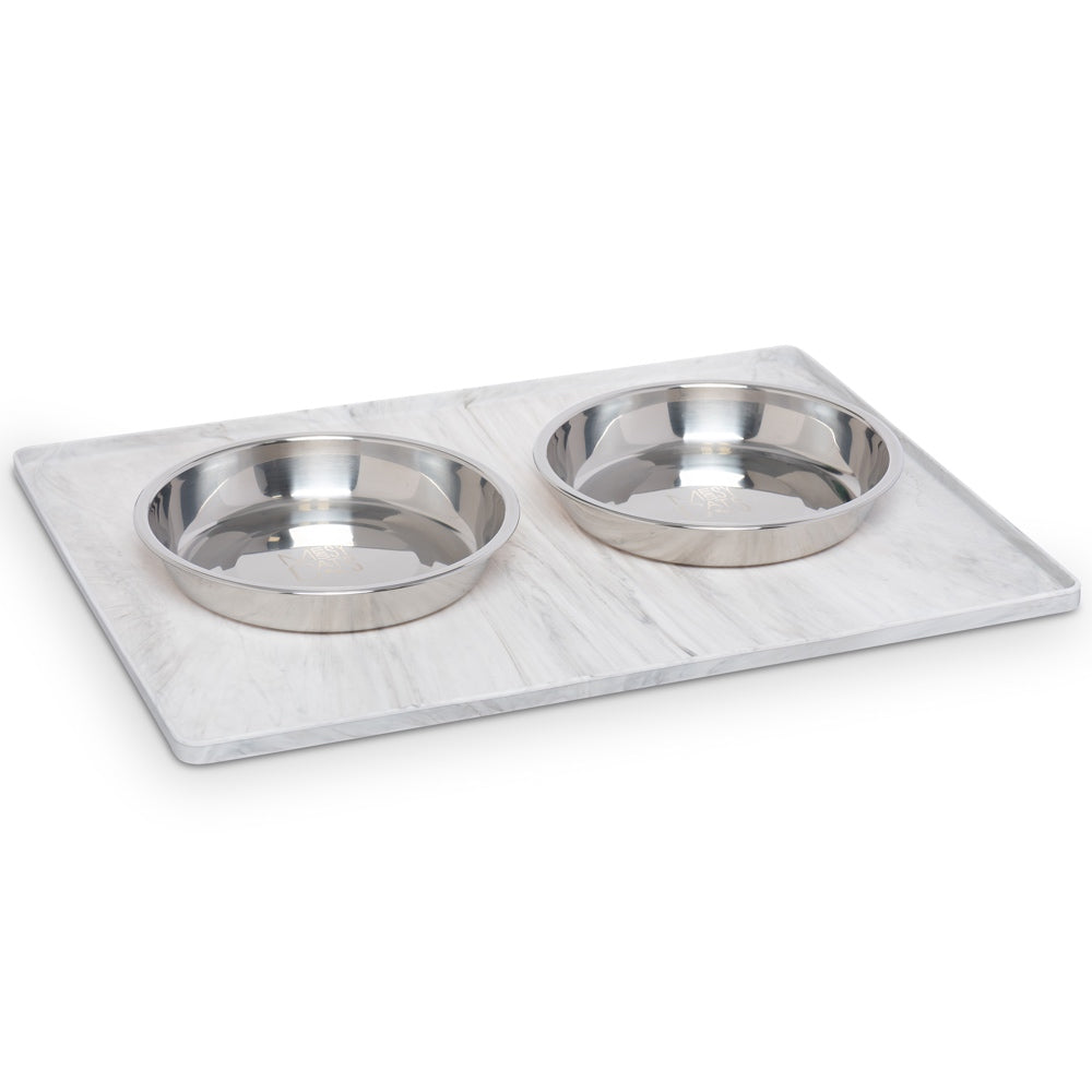 Pet Bowl Mat Long Dog Cat Food Mat, Silicone Waterproof Pet Bowl