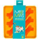 Messy Mutts Framed Silicone Popsicle  Dog Treat Mold (6 Bones, Orange)