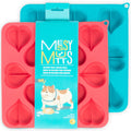 Messy Mutts Silicone Bake & Freeze Dog Treat Maker Set (12 Hearts, Blue & Watermelon) 2pc