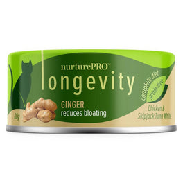 Nurture Pro Longevity Chicken & Skipjack Tuna White Meat With Ginger Canned Cat Food 80g