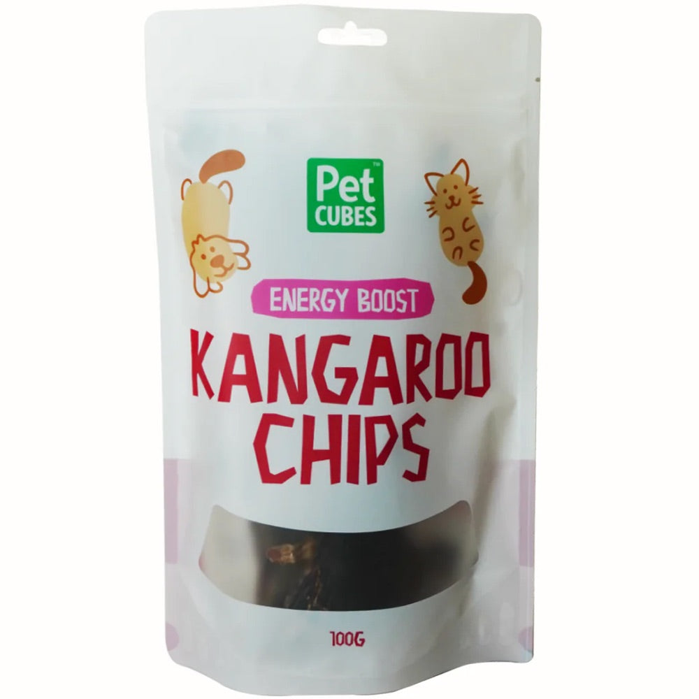 PetCubes Kangaroo Chips GrainFree Treats For Cats & Dogs Kohepets