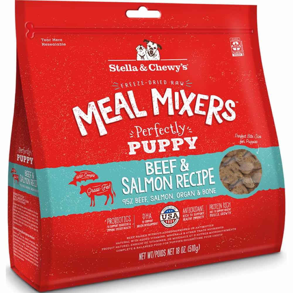 Stella Chewy's Perfectly Puppy Beef Salmon Meal Mixers Grain
