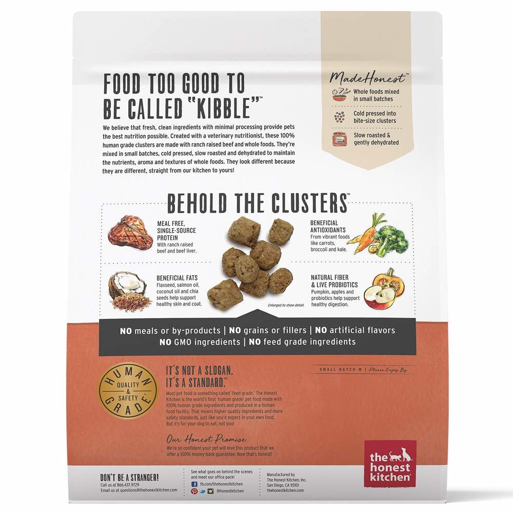 The Honest Kitchen Whole Food Clusters Beef Grain-Free Dry Dog