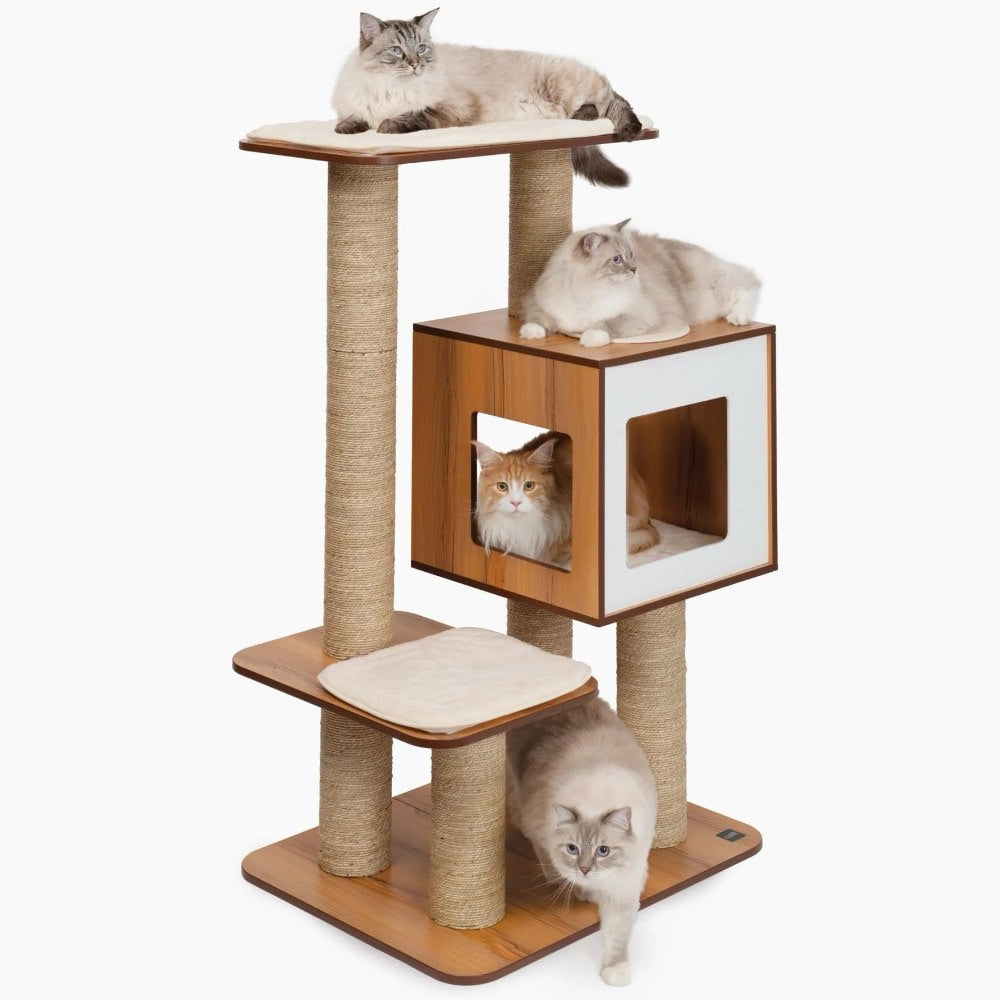 Vesper V-High Base Cat Furniture XL Walnut Kohepets