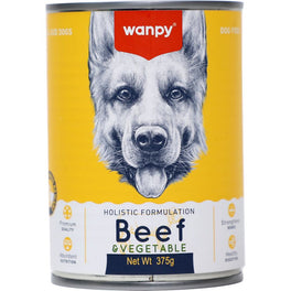 12 FOR $27: Wanpy Beef & Vegetable Canned Dog Food 375g x 12