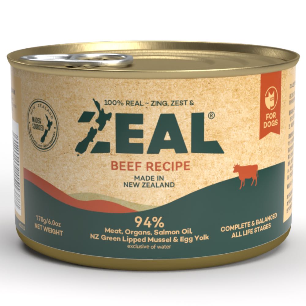 Zeal Beef Recipe Grain-Free Canned Dog Food 170g Kohepets