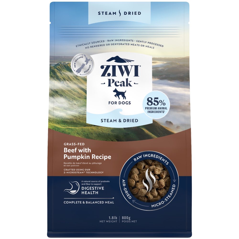 ZiwiPeak Grass Fed Beef With Pumpkin Recipe Steam & Dried Dog Food