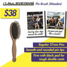 ZZZ #1 All Systems 27mm Pin Wooden Pet Brush (Black Pad)