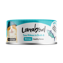 7 FOR $9.90: Loveabowl Tuna Ribbons In Broth With Shirasu Canned Cat Food 70g - Kohepets