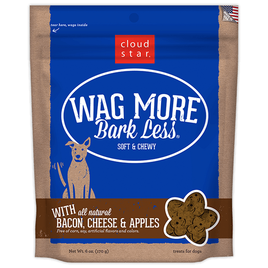 Cloud Star Wag More Bark Less Soft & Chewy Bacon, Cheese and Apples Dog Treats 170g - Kohepets