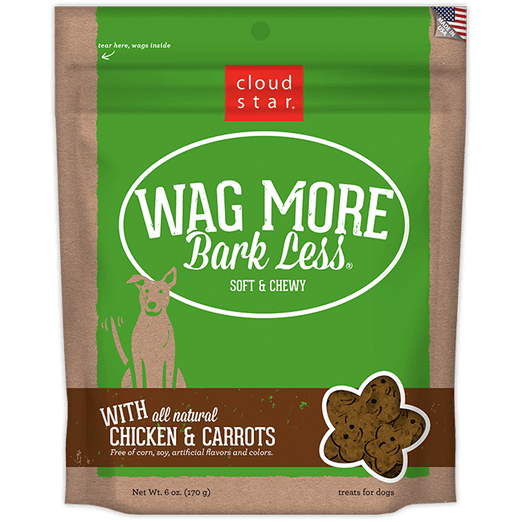 30% OFF : Cloud Star Wag More Bark Less Soft & Chewy Chicken & Carrots Dog Treats 170g - Kohepets