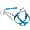 2 Hounds Design Freedom No-Pull Dog Harness & Leash - Turquoise/Silver