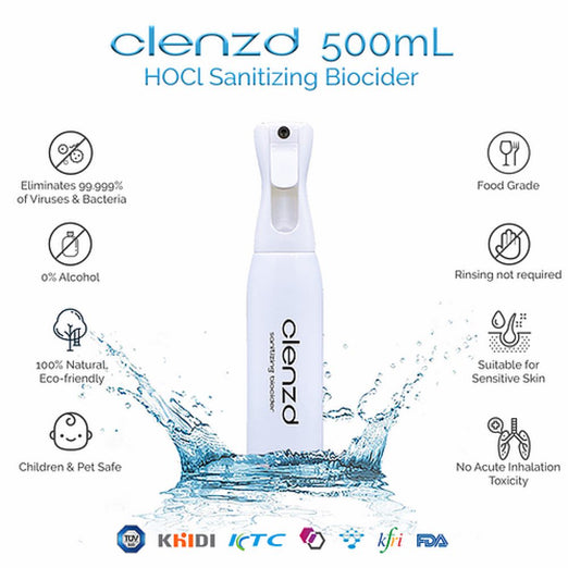 Clenzd HOCL Sanitizing Biocider Spray 500ml - Kohepets