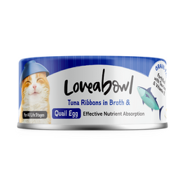 7 FOR $9.90: Loveabowl Tuna Ribbons In Broth With Quail Egg Canned Cat Food 70g - Kohepets