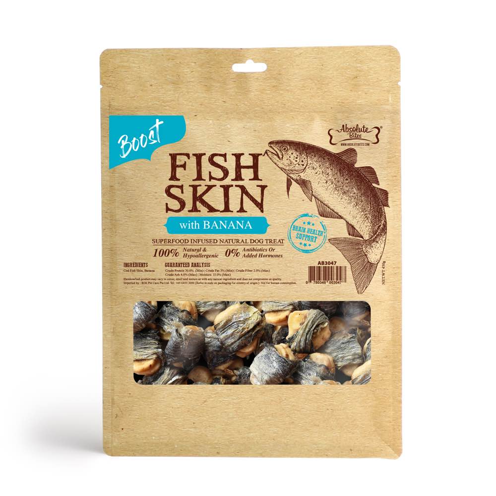 Absolute Bites Super Boost Fish Skin With Banana Dog Treats Kohepets