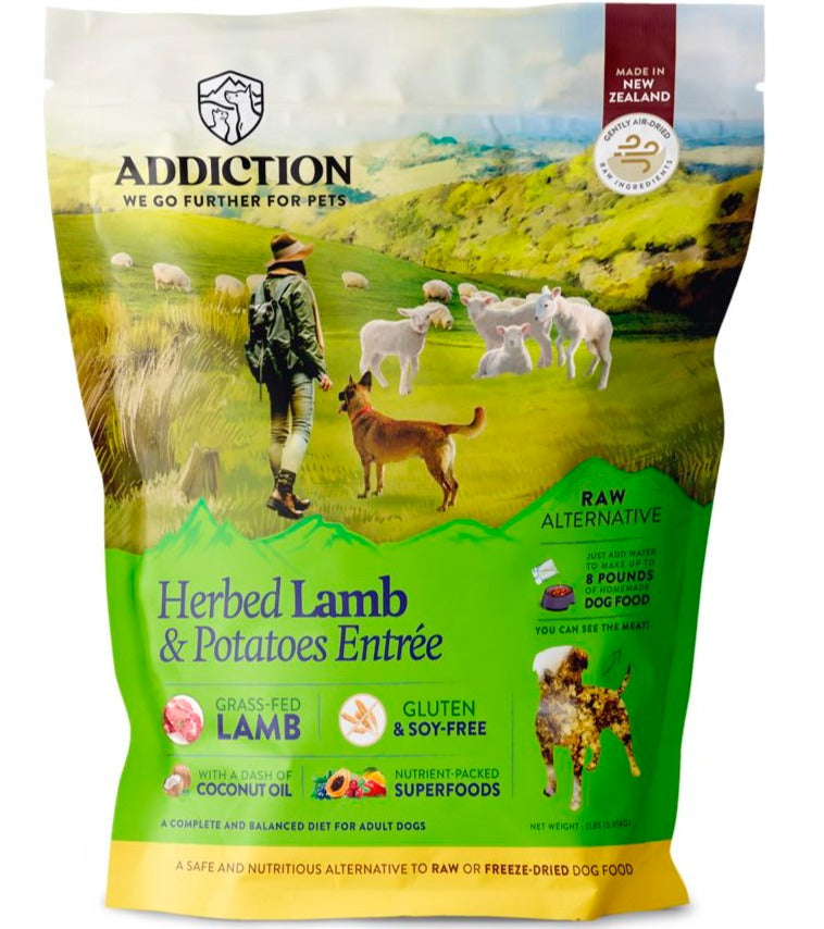 Addiction Herbed Lamb Potatoes Grain Free Raw Alternative Dog