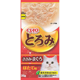 Ciao Toromi Line Chicken Fillet, Tuna & Scallop Grain-Free Pouch Wet Cat Treats 35g x 4 - Kohepets