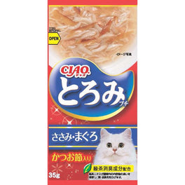 Ciao Toromi Line Chicken Fillet, Tuna & Bonito Grain-Free Pouch Wet Cat Treats 35g x 4 - Kohepets
