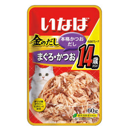 Ciao Golden Stock Small Tuna Flakes For Mature Cat 14+ Pouch Cat Food 60g x 12 - Kohepets