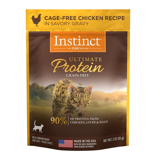 9% OFF: Instinct Ultimate Protein Cage-Free Chicken Recipe Grain-Free Pouch Wet Cat Food Topper 3oz - Kohepets