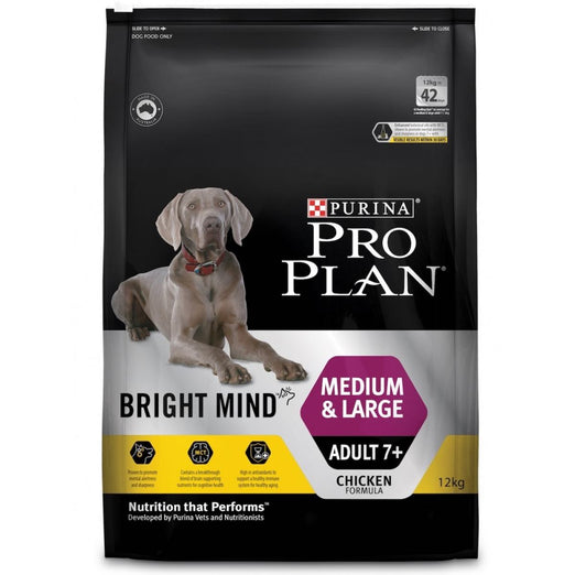 'FREE WITH MIN $60': Pro Plan Bright Mind Chicken Medium/Large Adult 7+ Dry Dog Food 2.5kg - Kohepets