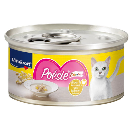 22% OFF: Vitakraft Poesie Colours Chicken & Sweetcorn with Seabream in Gravy Canned Cat Food 70g - Kohepets