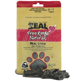 BUY 2 GET 1 FREE: Zeal Free Range Naturals Veal Liver Dog Treats 125g - Kohepets