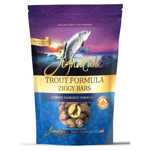 '30% OFF (Exp 12 Nov)': Zignature Ziggy Bars Trout Formula Grain Free Biscuit Dog Treats 12oz - Kohepets