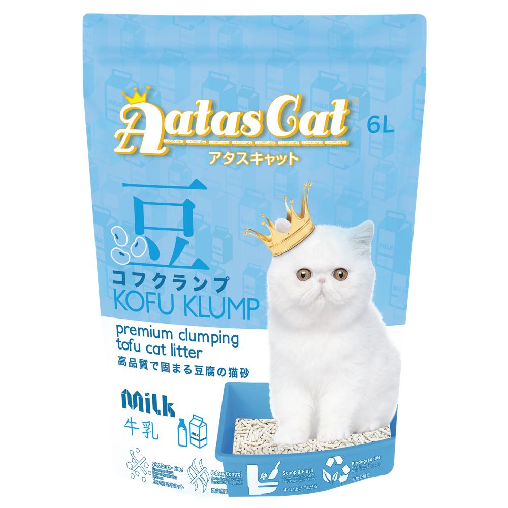 Aatas Cat Kofu Klump Tofu Cat Litter (Milk) 6L | Kohepets