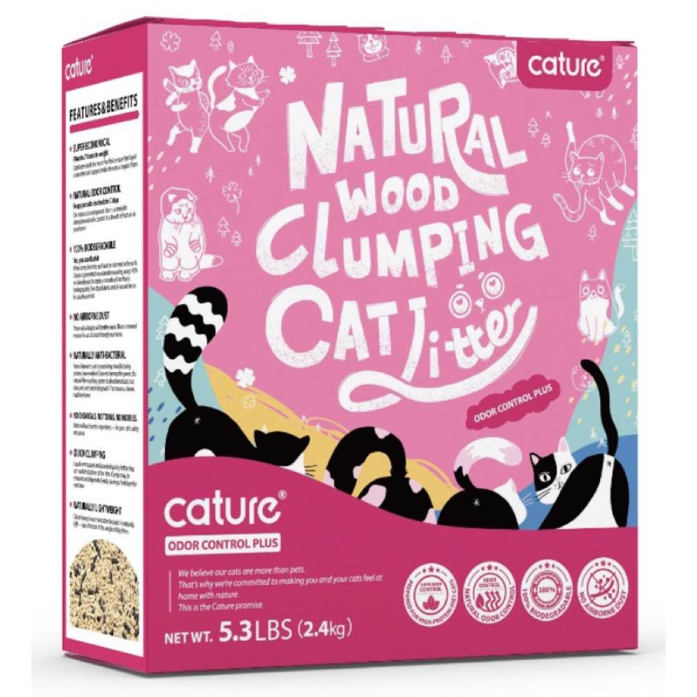 Cature Odour Control Plus Natural Wood Clumping Cat Litter Kohepets