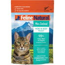 4 FOR $17.60: Feline Natural Hoki & Beef Feast Pouch Cat Food 85g