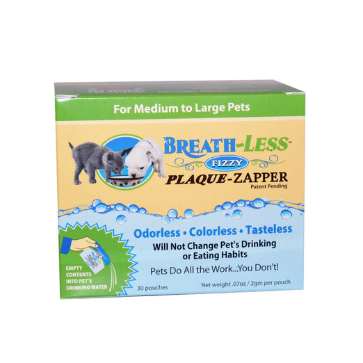 Ark Naturals Breath-Less Fizzy Plaque-Zapper for Medium to Large Pets, 30 packets - Kohepets