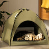Furrytail Little Glamper Tent Olive Green Bed For Cats & Dogs