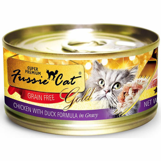 Fussie Cat Super Premium Chicken With Duck In Gravy Gold Canned Cat Food 80g - Kohepets