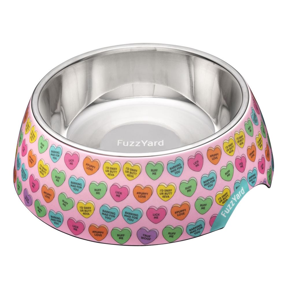 FuzzYard Easy Feeder Pet Bowl (Candy Hearts) Kohepets
