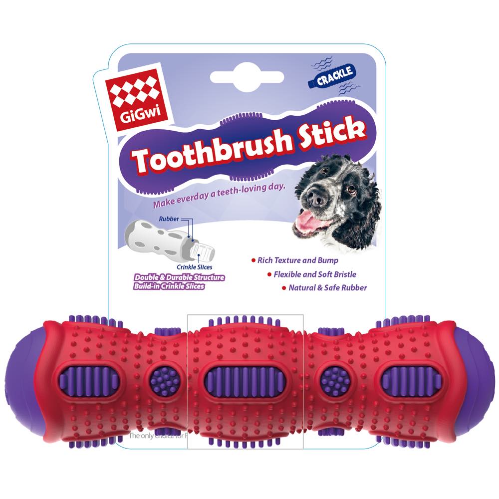 GiGwi Toothbrush Stick Rubber Dog Toy Kohepets - Main Image