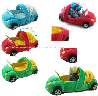 Both Character Convertible Car Pet Bed - Blue - Kohepets
