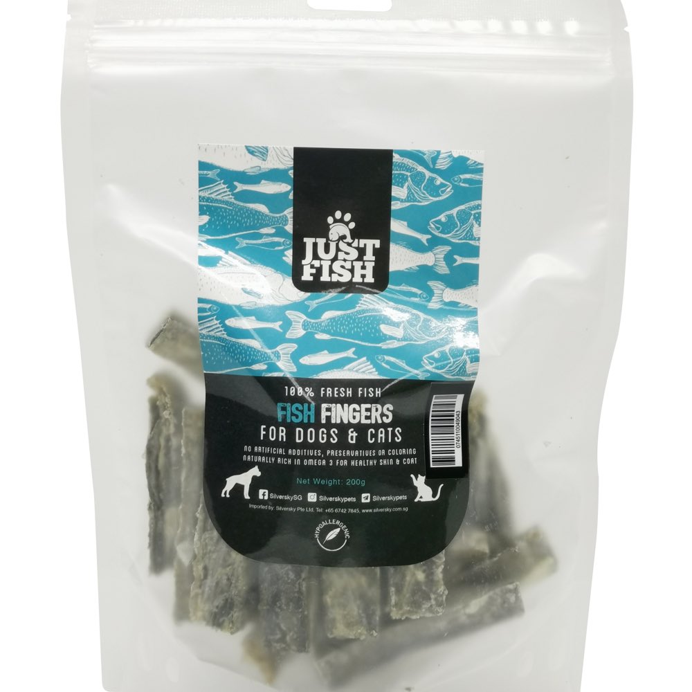 Just Fish Natural Fish Fingers Dog Cat Treats 200g Kohepets