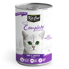 Kit Cat Complete Cuisine Tuna & Chicken in Broth Grain-Free Canned Cat Food 150g - Kohepets